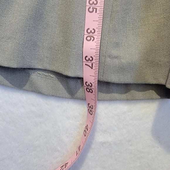 Calvin Klein Gray Sleeveless Dress Shoulder Ruffle A Line Back Zip Size 8 - Picture 12 of 12